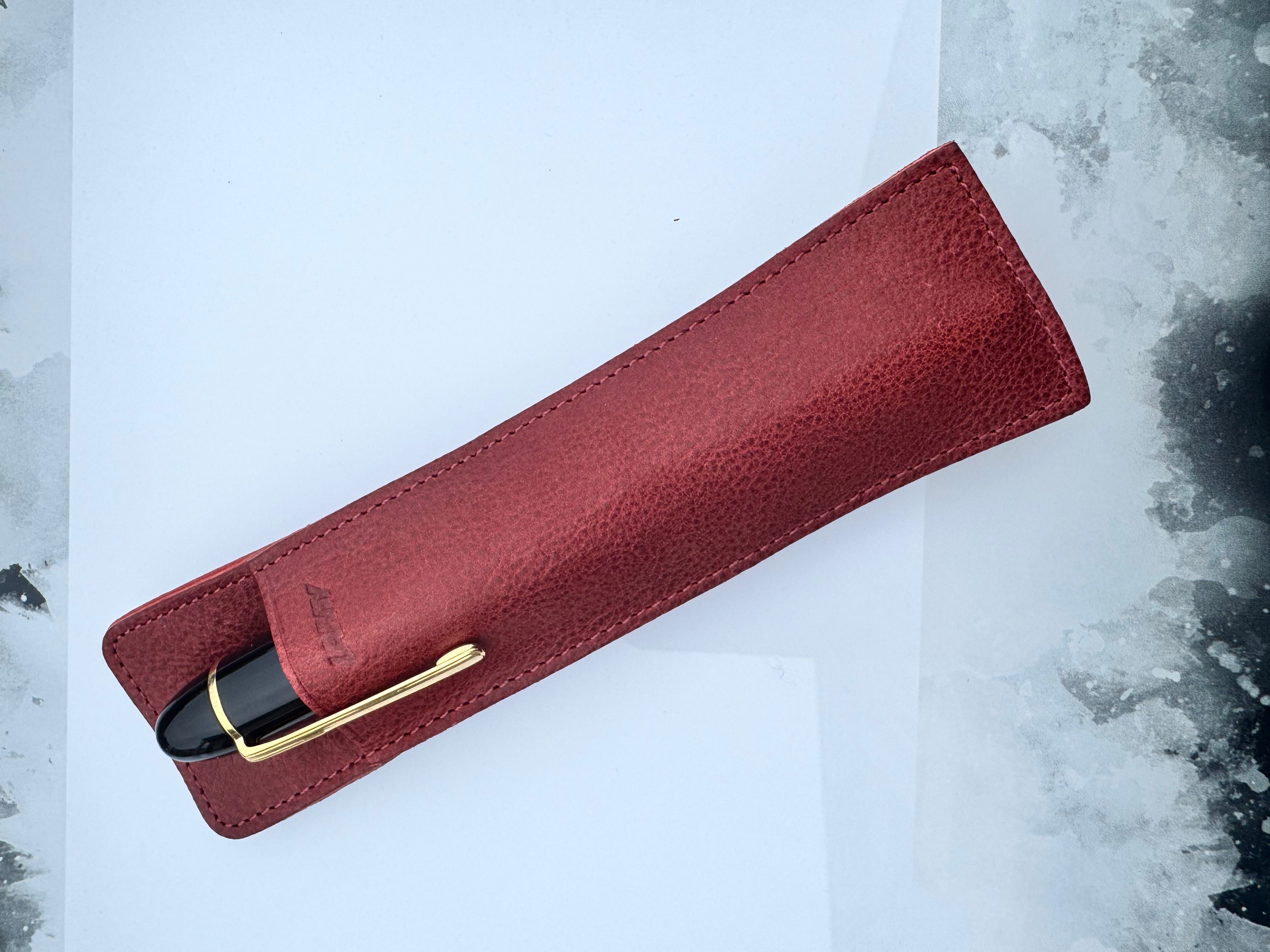 Lamy Leather Pen Sleeve - Red( for Lamy Swift pens)-Pen Boutique Ltd