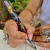 Leonardo x Pen Boutique Momento Zero Fountain Pen - REGULAR SIZE- Silver Trim - Rangoli (Exclusive)-Pen Boutique Ltd