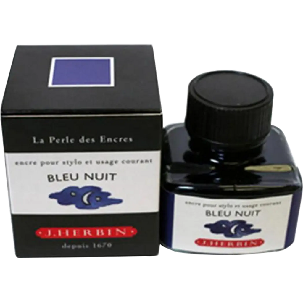 J. Herbin 30ml Fountain Pen Bleu Nuit Bottled Ink-Pen Boutique Ltd