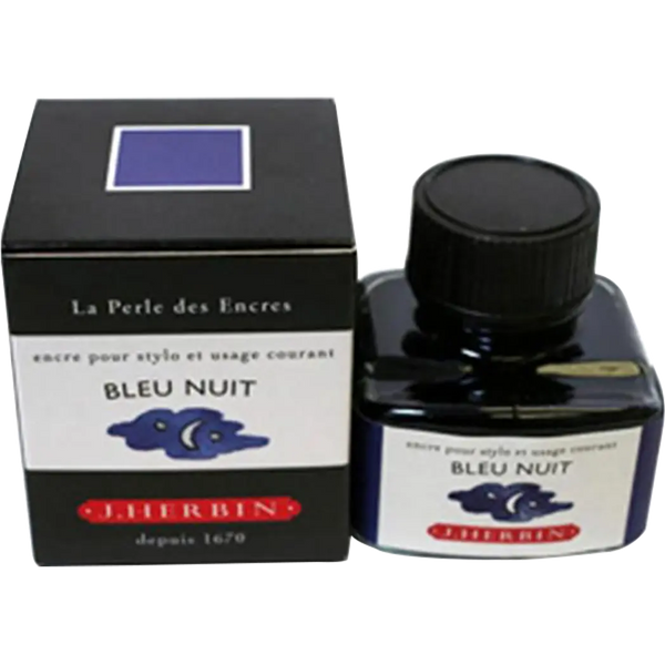 J. Herbin 30ml Fountain Pen Bleu Nuit Bottled Ink-Pen Boutique Ltd