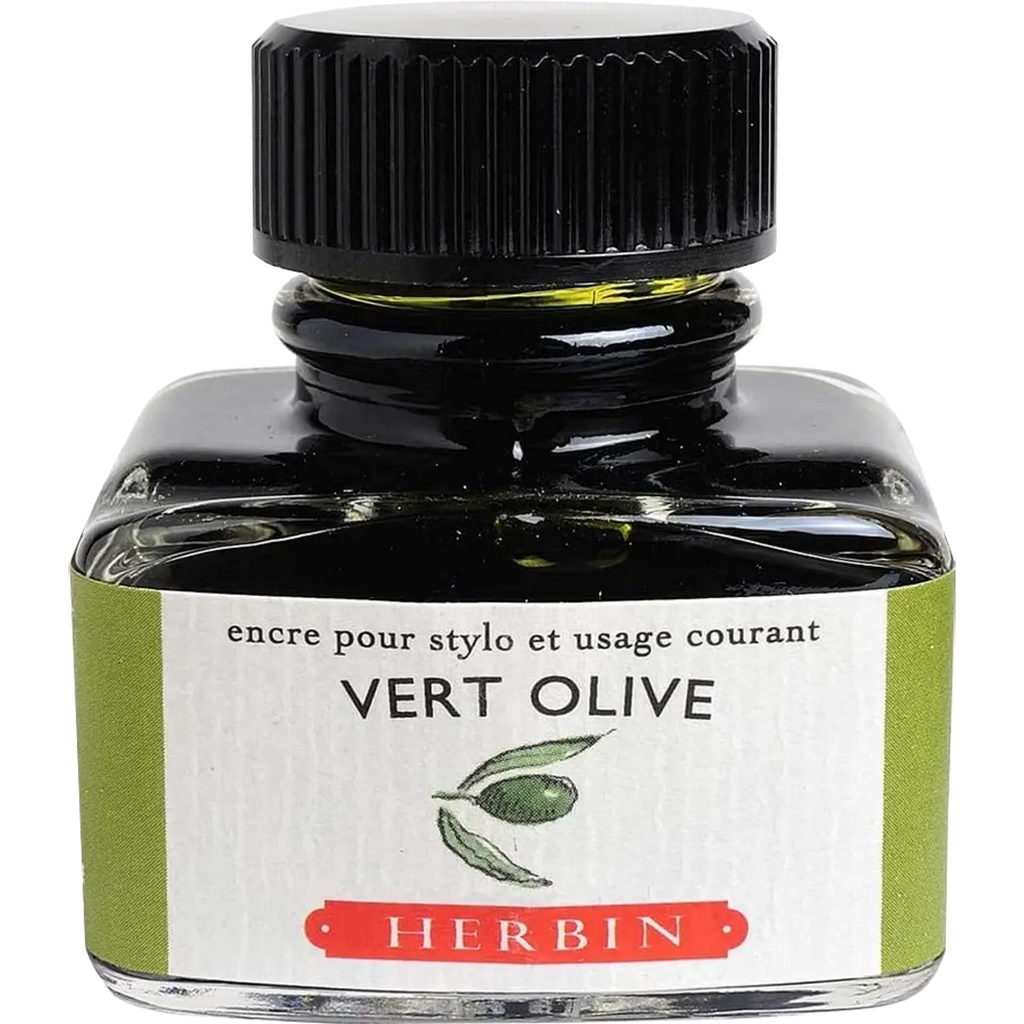 J. Herbin 30ml Fountain Pen Vert Olive Bottled Ink-Pen Boutique Ltd