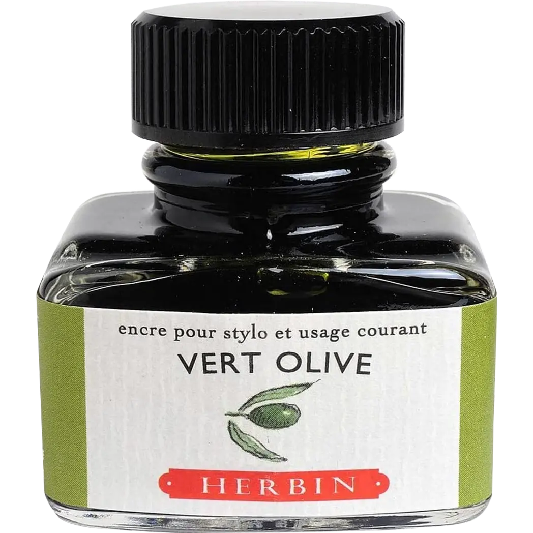 J. Herbin 30ml Fountain Pen Vert Olive Bottled Ink-Pen Boutique Ltd