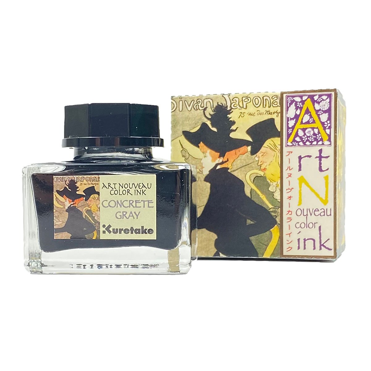 Kuretake Art Nouveau Ink Bottle - Concrete Gray - Pen Boutique Ltd