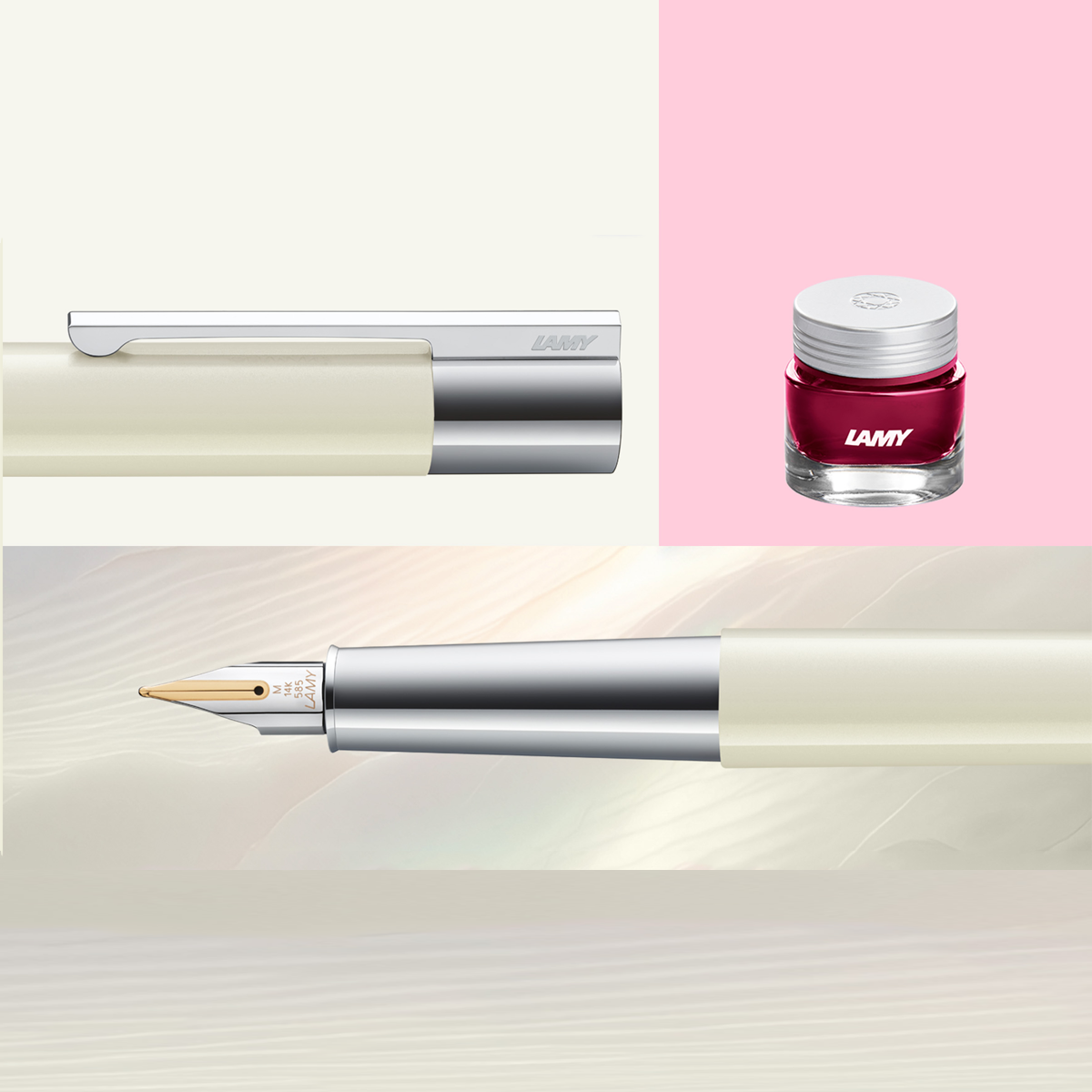Lamy Scala Fountain Pen Set - Pearl (Limited-Edition) 14k Fine Point-Pen Boutique Ltd