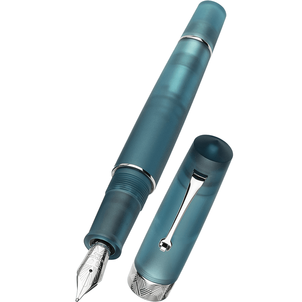 Leonardo Momento Zero Fountain Pen - Pura Frosted Petrol - Pen Boutique Ltd