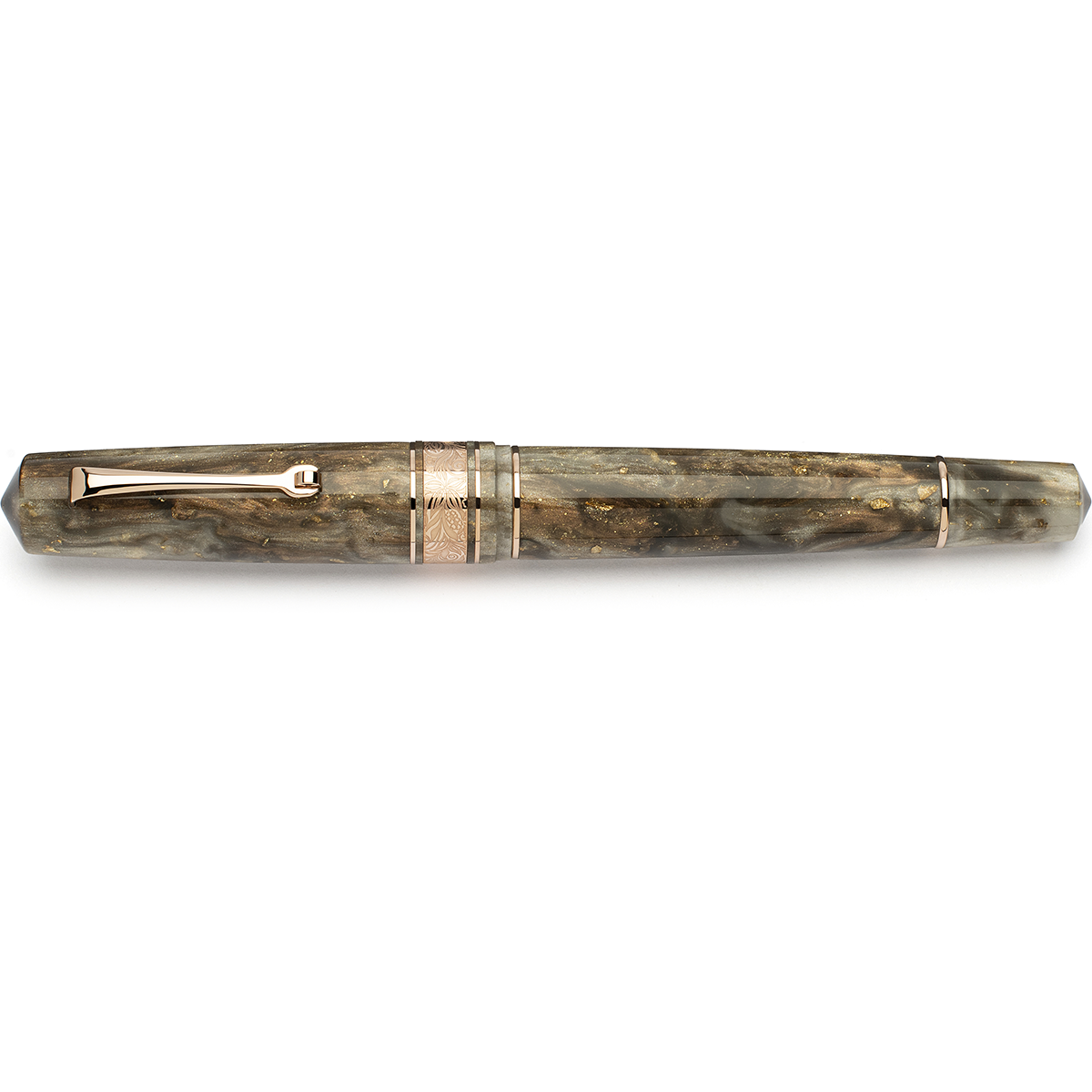 Leonardo Momento Zero Grande 2.0 Fountain Pen - The Power of Flower - Cosmos Chocolate Flower - Rose Gold Trim (Limited Edition)-Pen Boutique Ltd