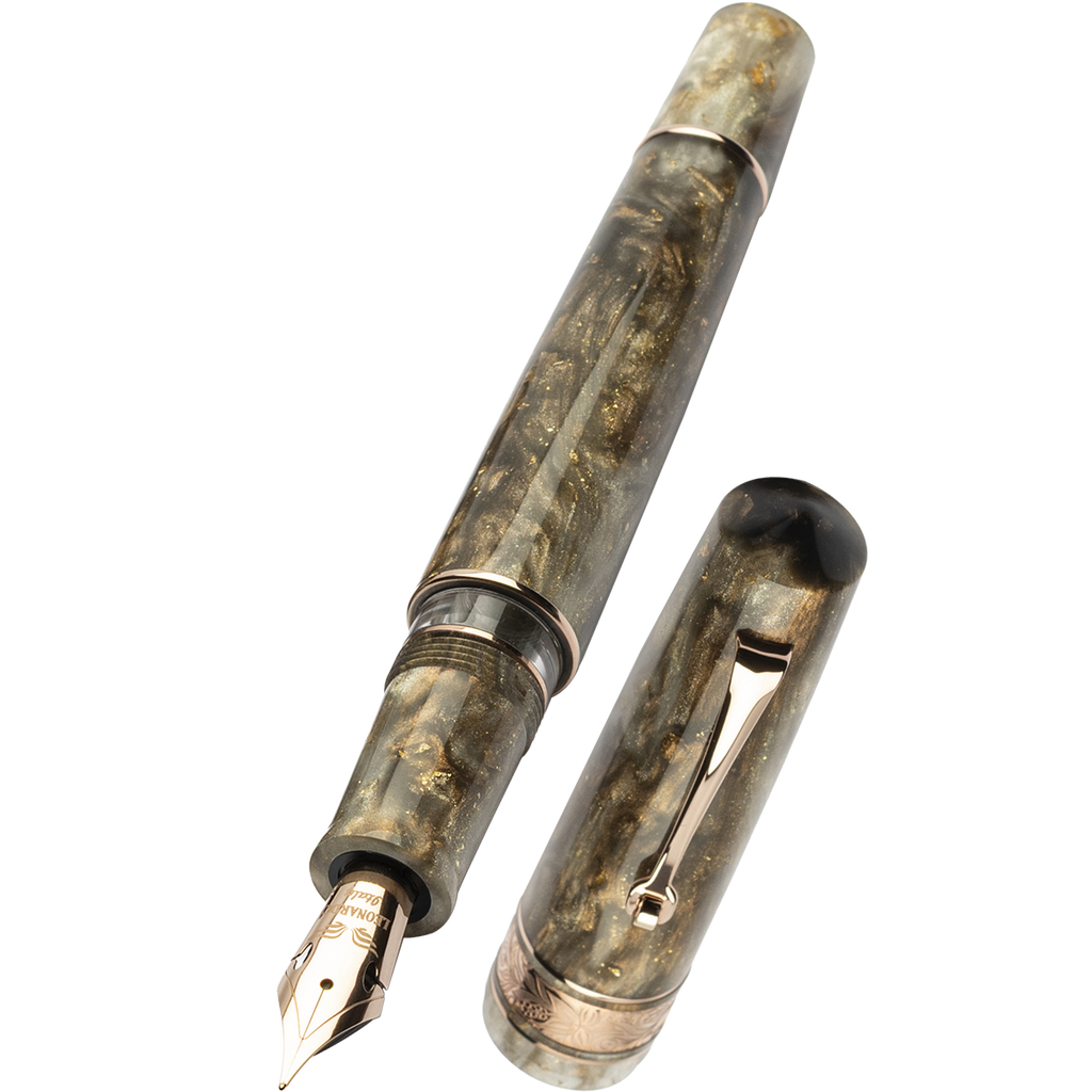 Leonardo Momento Zero Grande 2.0 Fountain Pen - The Power of Flower - Cosmos Chocolate Flower - Rose Gold Trim (Limited Edition)-Pen Boutique Ltd