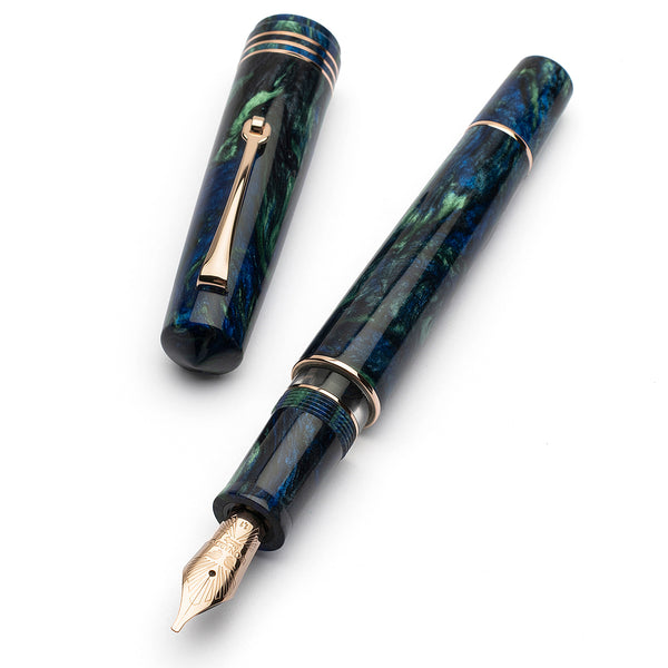 Leonardo Momento Zero Grande 2.0 Fountain Pen - The Power of the Flower - Fiordaliso Blue - Gold Trim (Limited Edition)-Pen Boutique Ltd