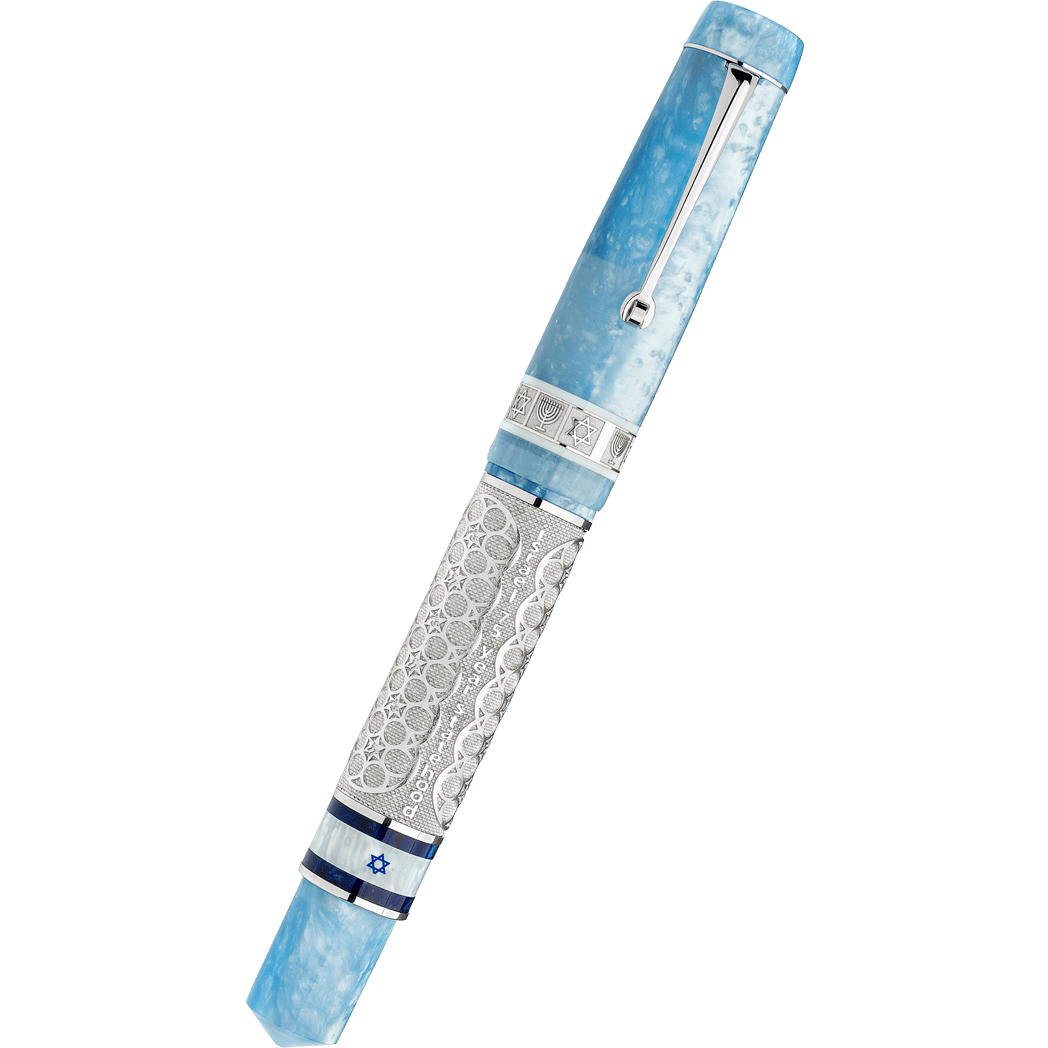 Leonardo Israel 75 Years Fountain Pen - Chai 1ks - Silver Trim (Numbered Limited Edition)-Pen Boutique Ltd