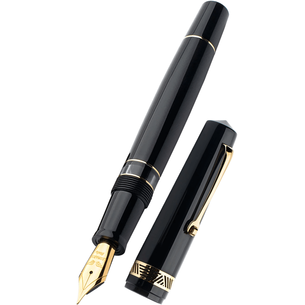 Leonardo Momento Magico Fountain Pen - Black Glossy - Steel Nib-Pen Boutique Ltd