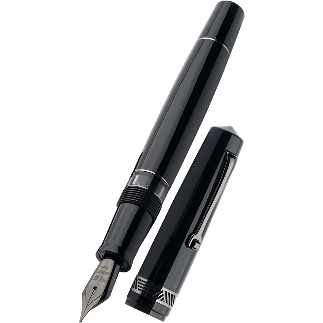 Leonardo Momento Magico Fountain Pen - Black Glossy - Steel Nib-Pen Boutique Ltd