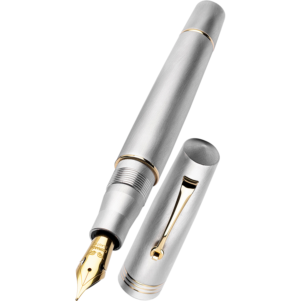 Leonardo Momento Zero Fountain Pen - Alumina - Gold Trim (Limited Edition)-Pen Boutique Ltd