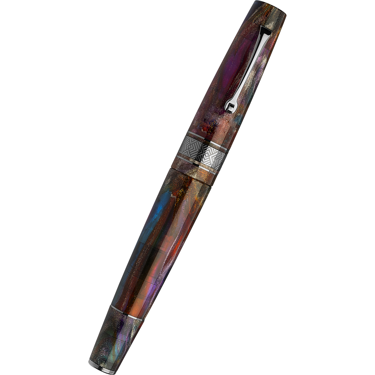 Leonardo Supernova Fountain Pen - Primary Manipulation 5 - Ruthenium Trim (Limited Edition)-Pen Boutique Ltd