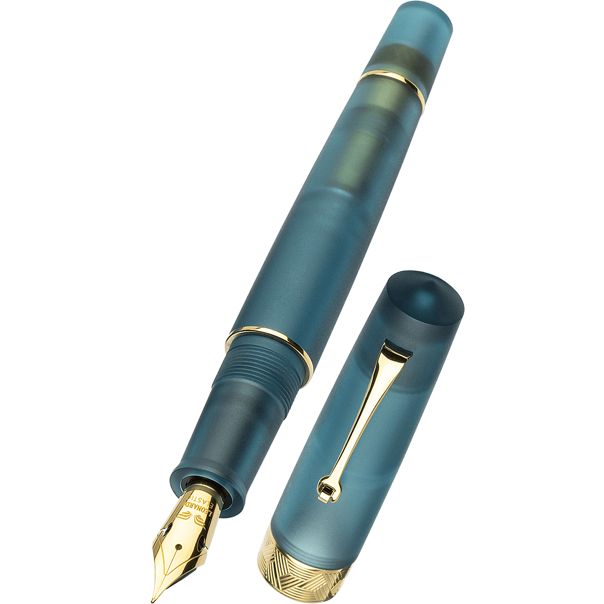 Leonardo Momento Zero Fountain Pen - Pura Frosted Petrol - Pen Boutique Ltd