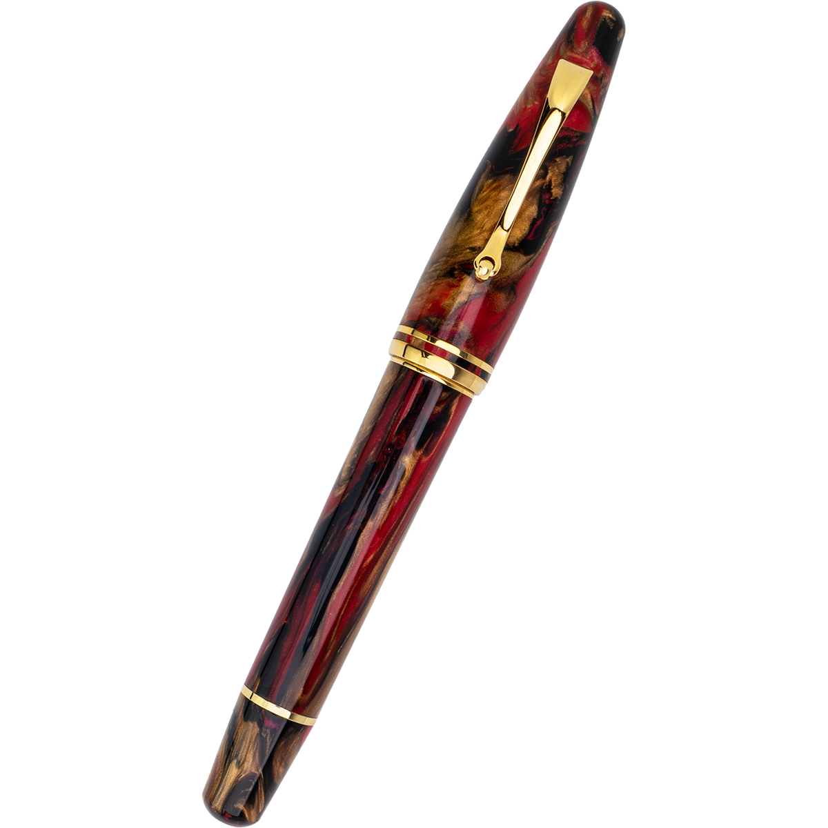 Maiora Ultra Ogiva Fountain Pen - Golden Rule - Gold Trim - 14K Gold Nib-Pen Boutique Ltd