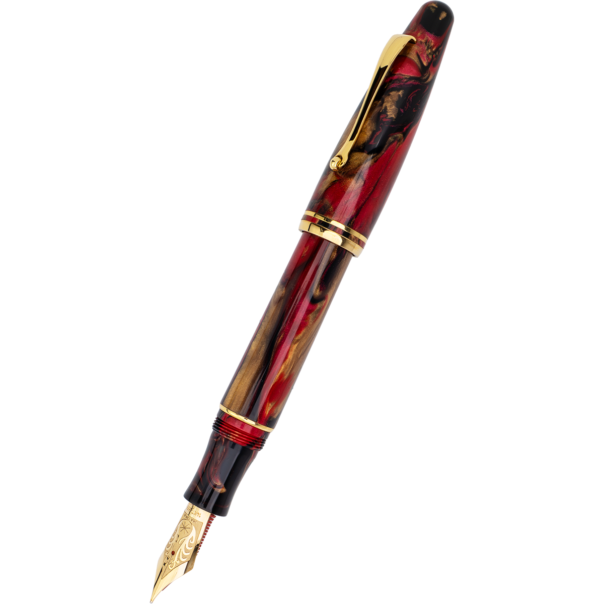 Maiora Ultra Ogiva Fountain Pen - Golden Rule - Gold Trim - 14K Gold Nib-Pen Boutique Ltd