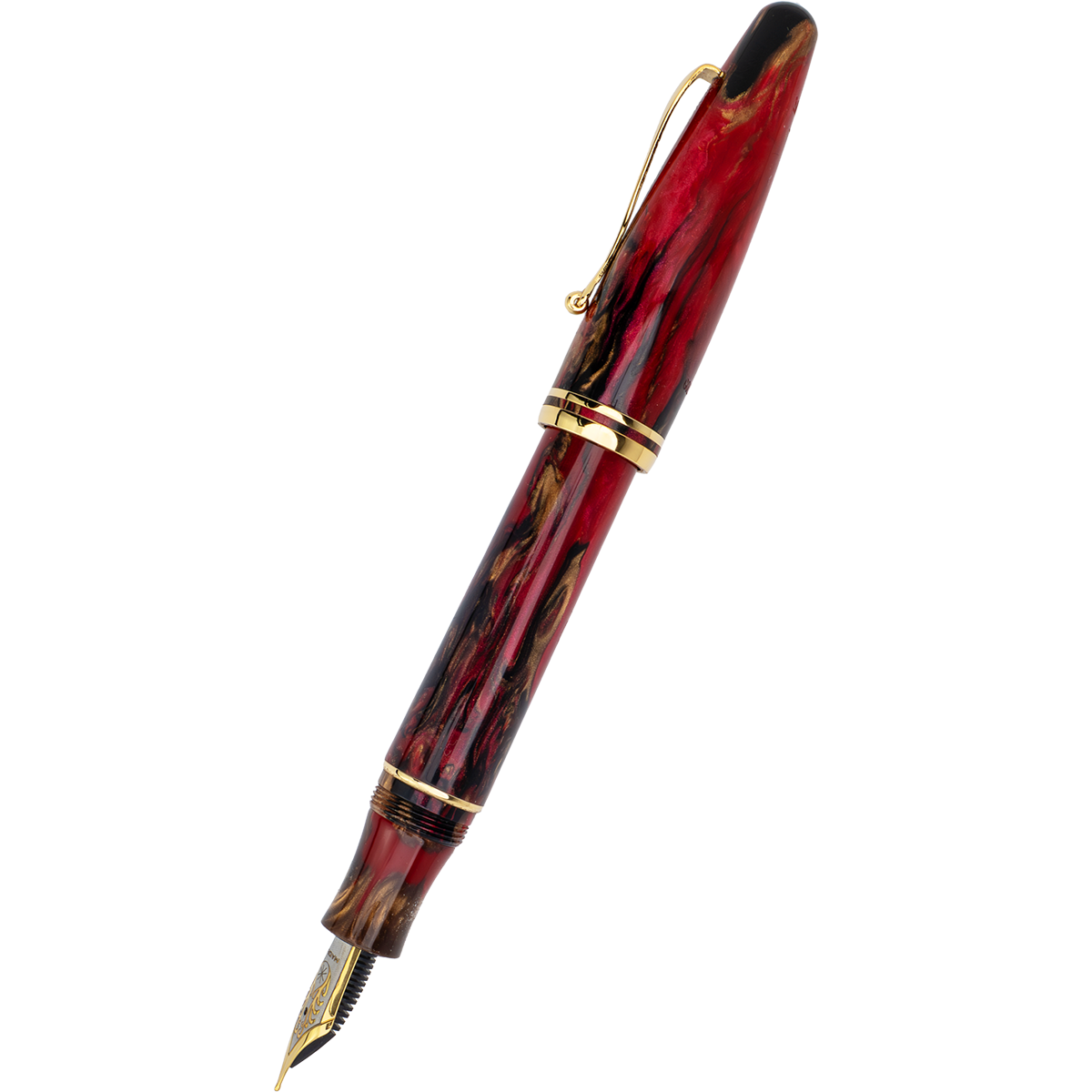 Maiora Ultra Ogiva Fountain Pen - Golden Rule - Gold Trim - Stainless Steel Nib-Pen Boutique Ltd