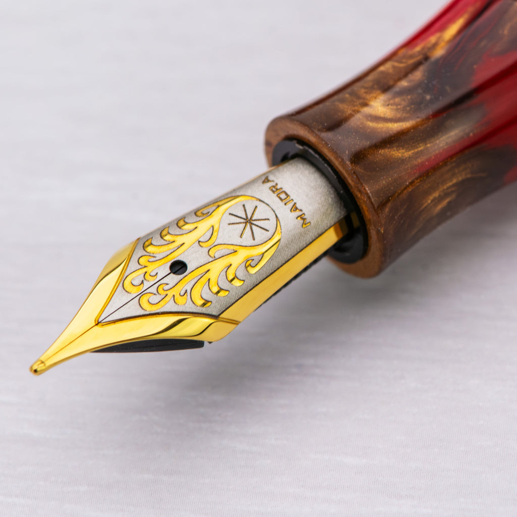 Maiora Ultra Ogiva Fountain Pen - Golden Rule - Gold Trim - Stainless Steel Nib-Pen Boutique Ltd