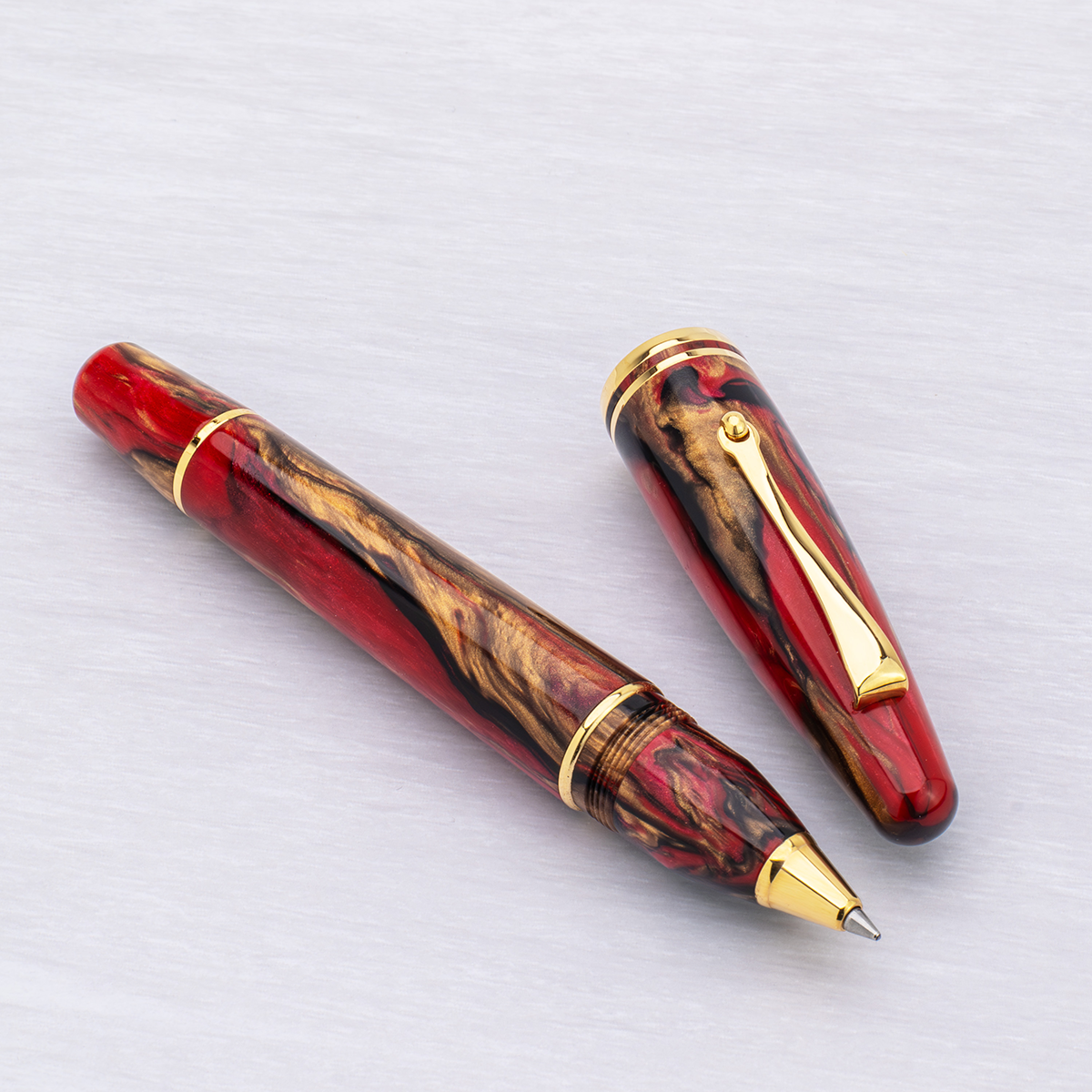 Maiora Ultra Ogiva Rollerball Pen - Golden Rule - Gold Trim-Pen Boutique Ltd