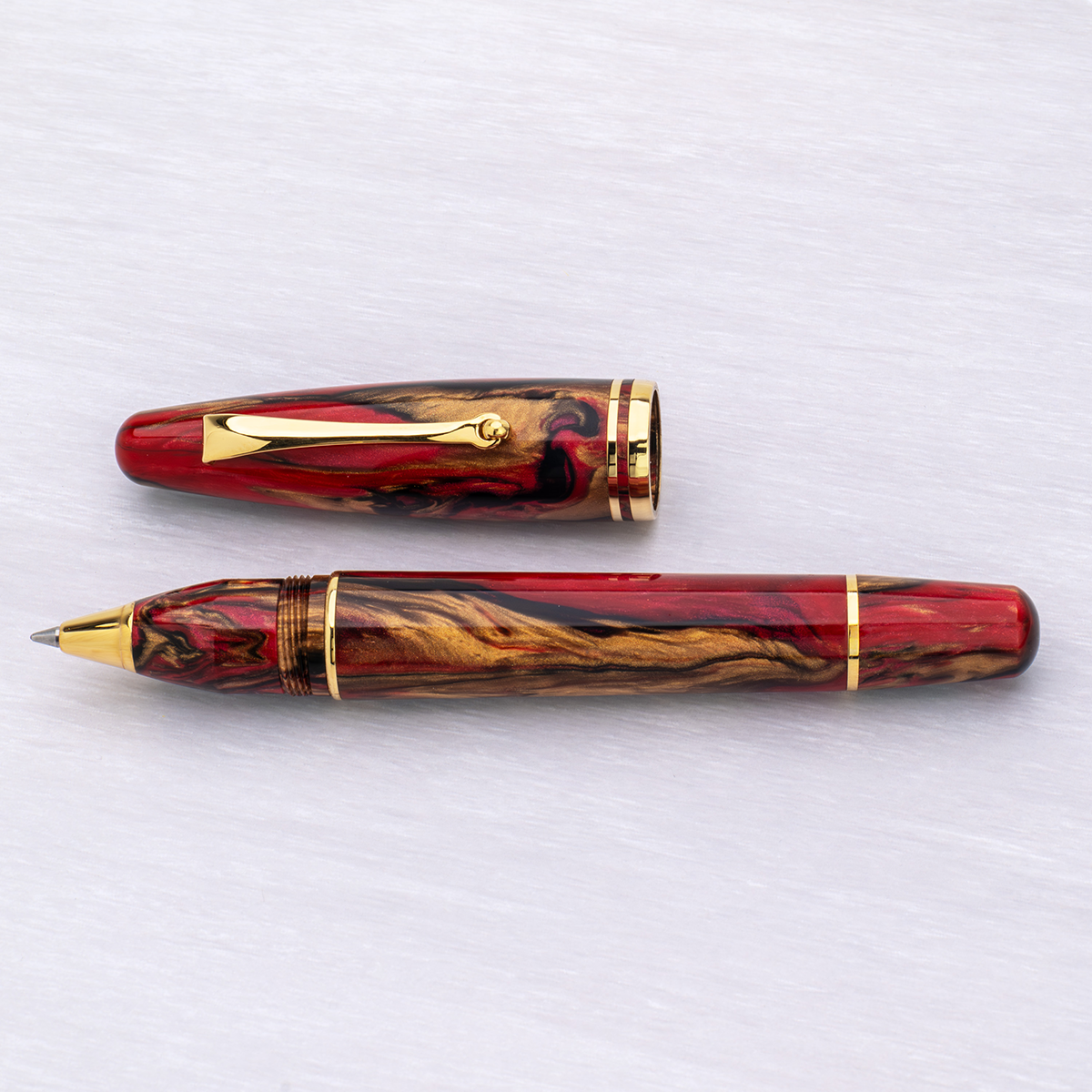 Maiora Ultra Ogiva Rollerball Pen - Golden Rule - Gold Trim-Pen Boutique Ltd