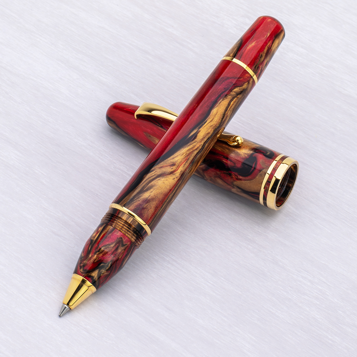 Maiora Ultra Ogiva Rollerball Pen - Golden Rule - Gold Trim-Pen Boutique Ltd