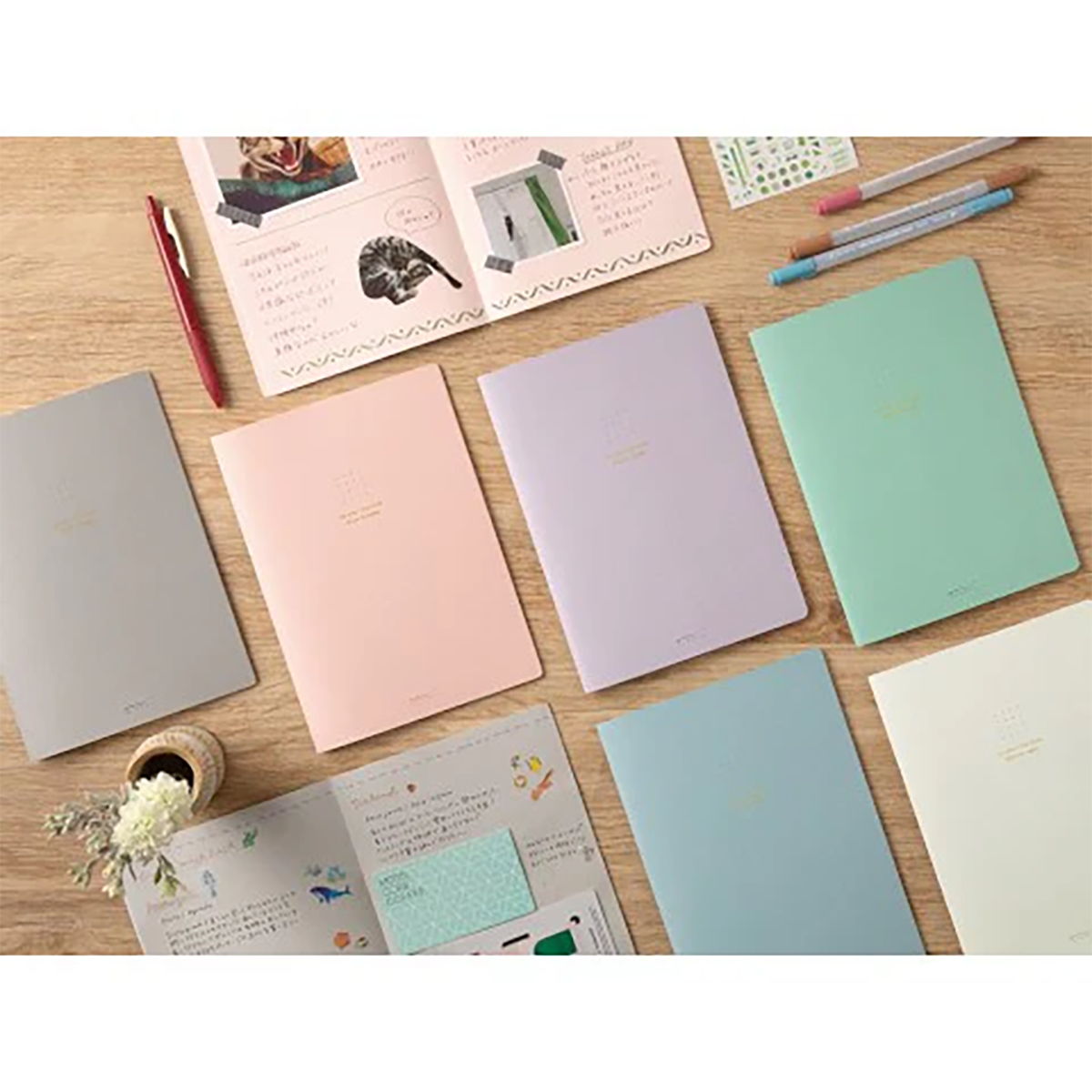 Midori Notebook - Soft Color - Dot Grid - A5-Pen Boutique Ltd