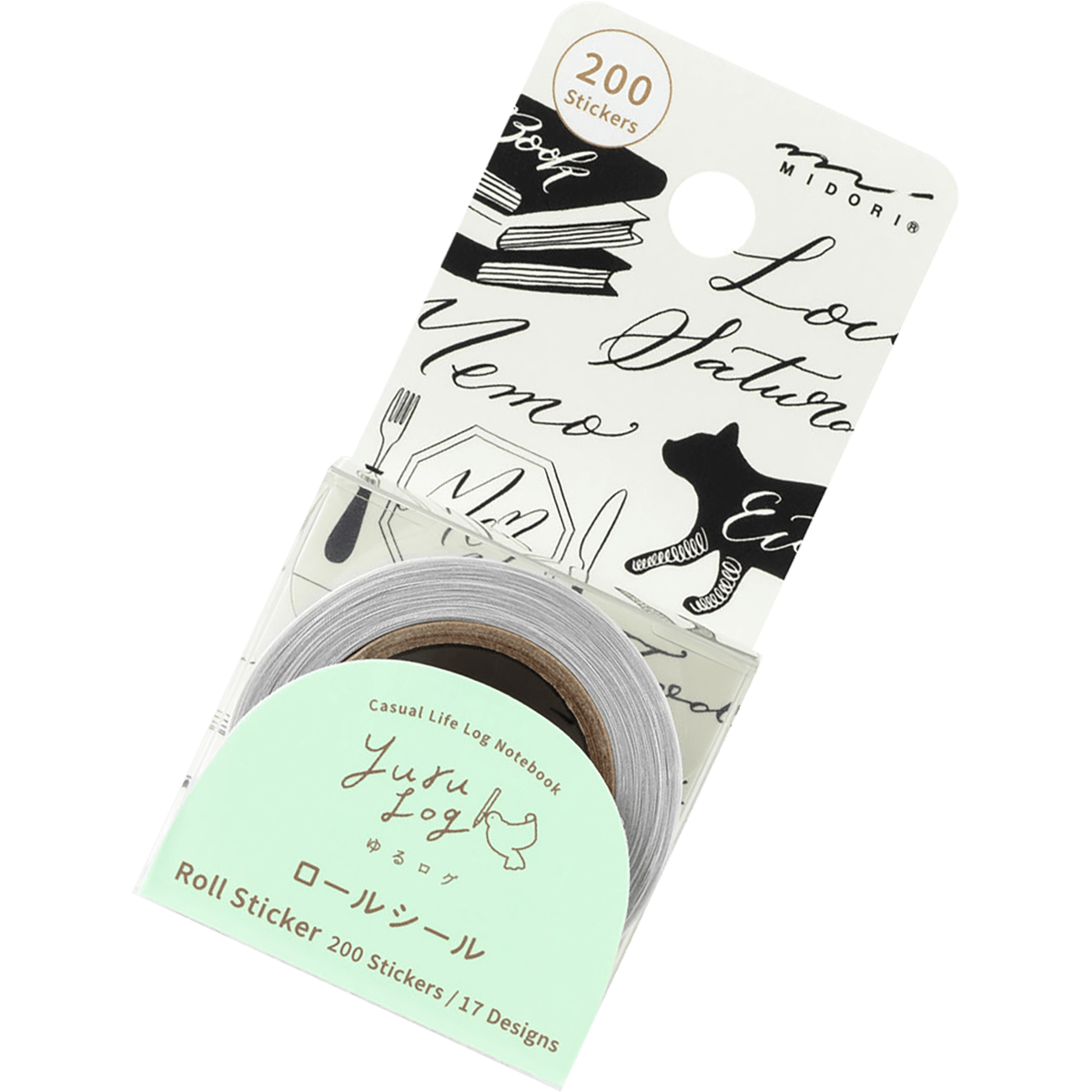 Midori Roll Sticker - Yuru Log Calligraphy - Pen Boutique Ltd