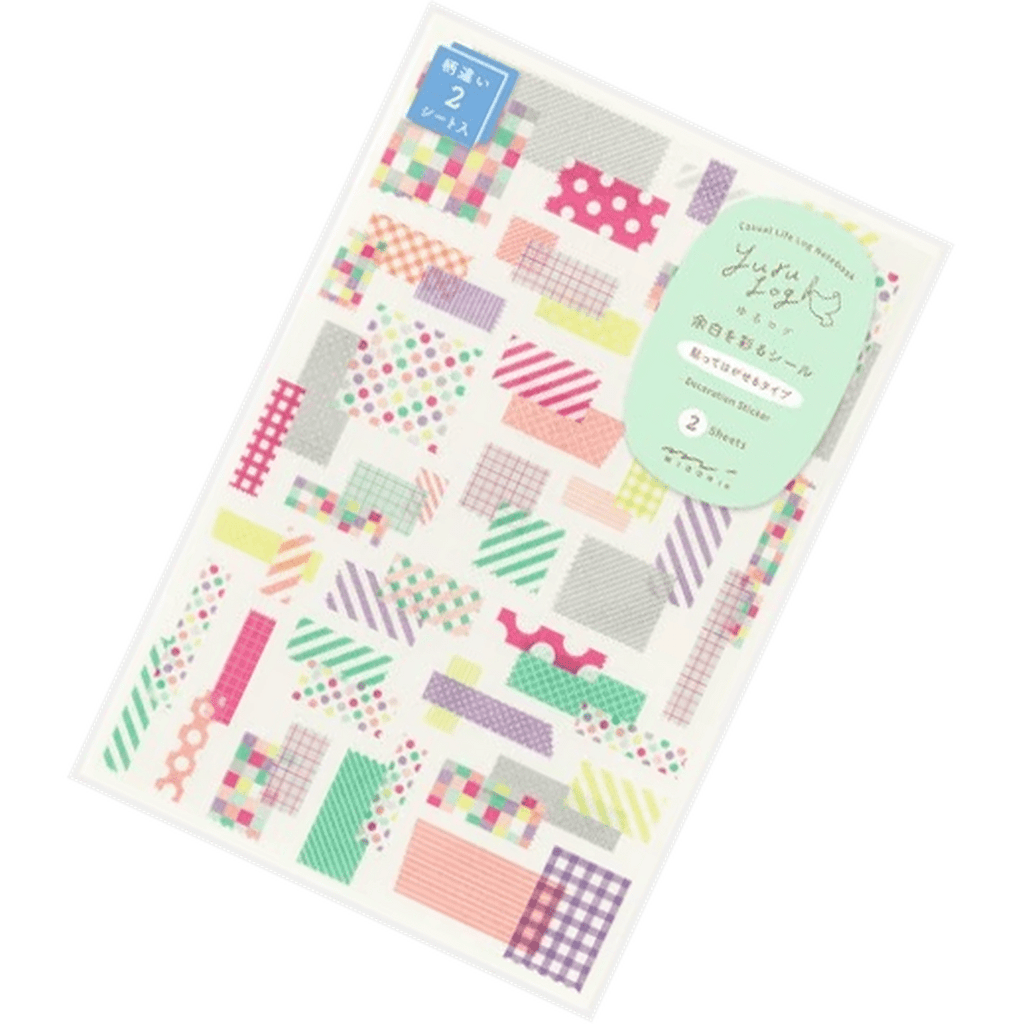 Midori Sticker Sheet - Yuru Log Collage Tape - Pen Boutique Ltd