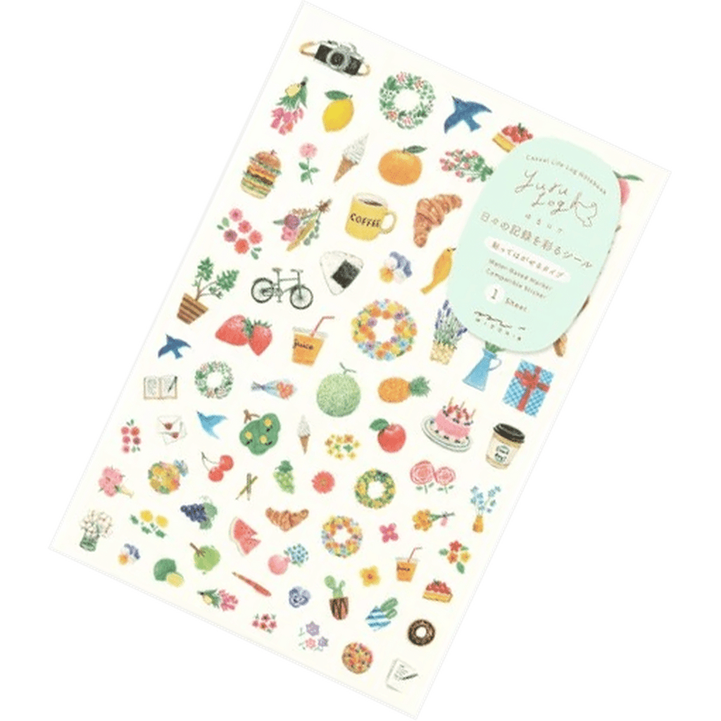 Midori Sticker Sheet - Yuru Log Motif - Pen Boutique Ltd