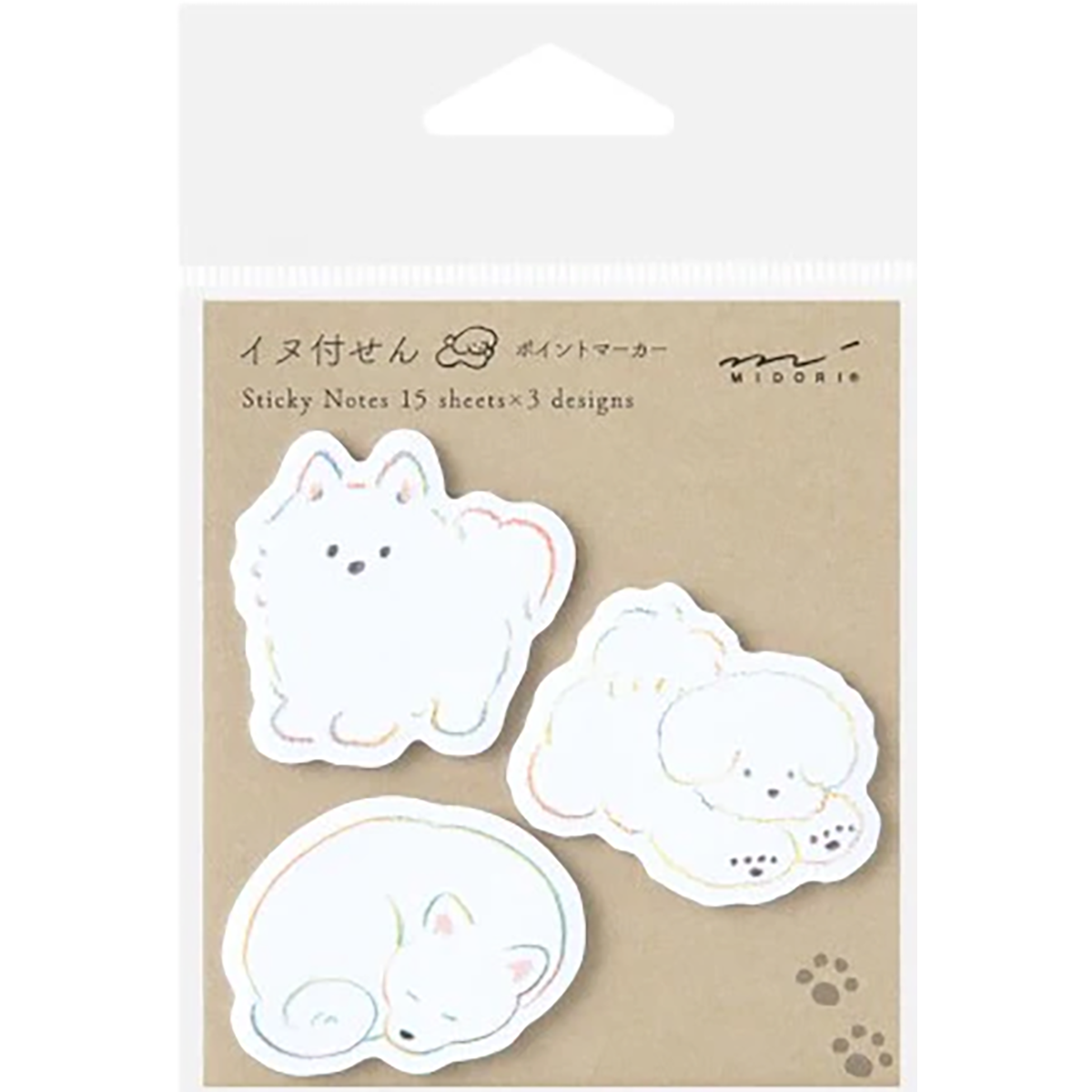 Midori Sticky Notes - Point White Dog-Pen Boutique Ltd
