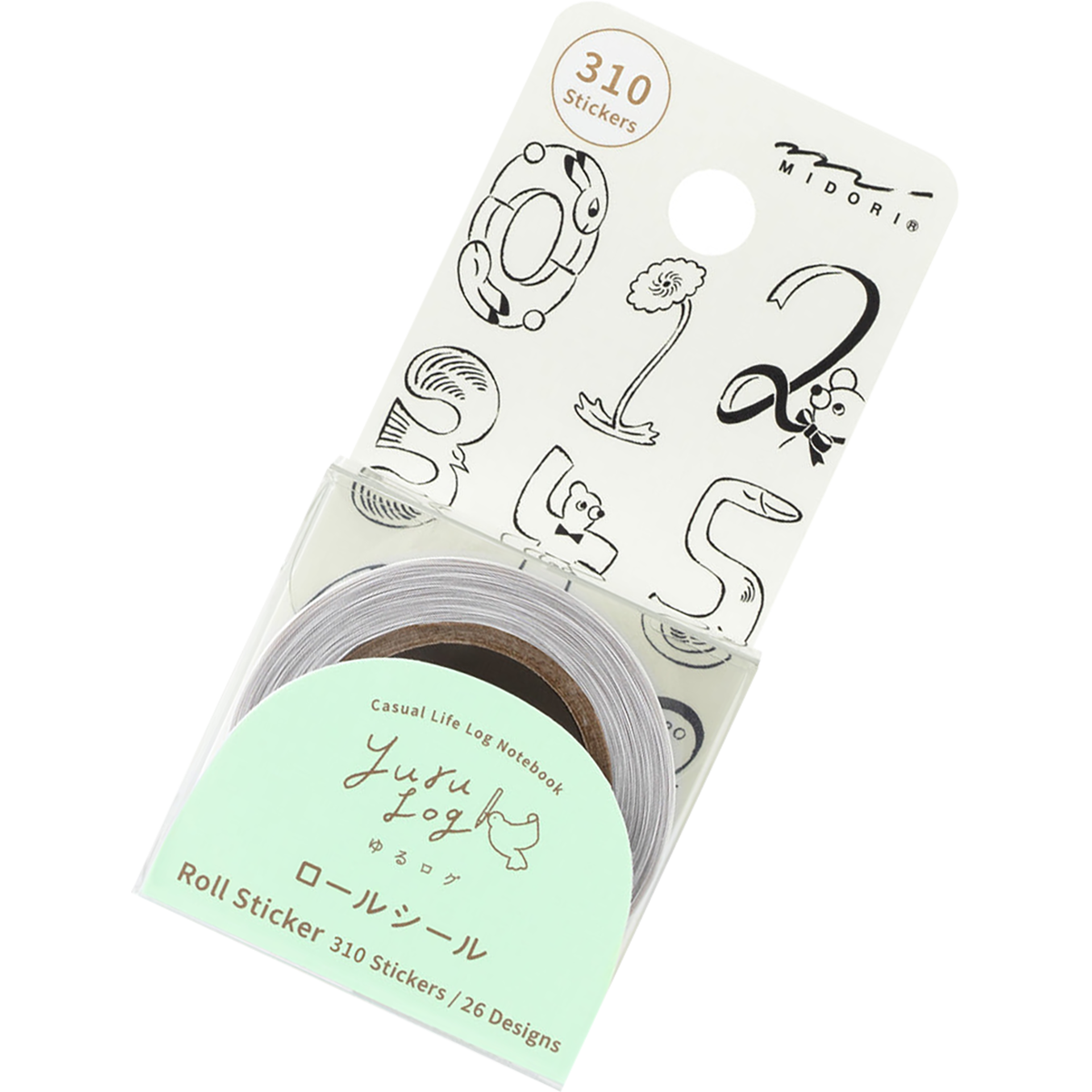 Midori Roll Sticker - Yuru Log Numbers
