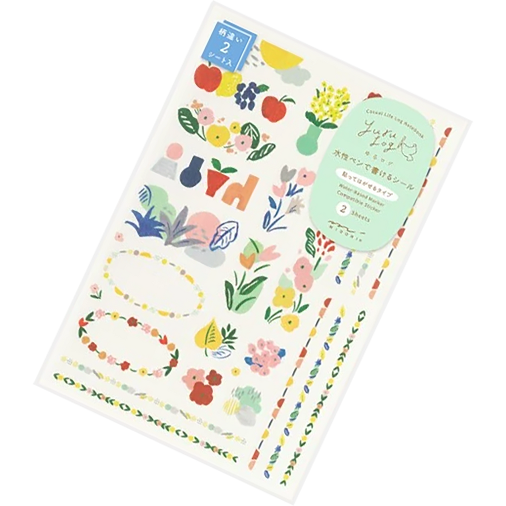 Midori Sticker Sheet - Yuru Log Motif Textile