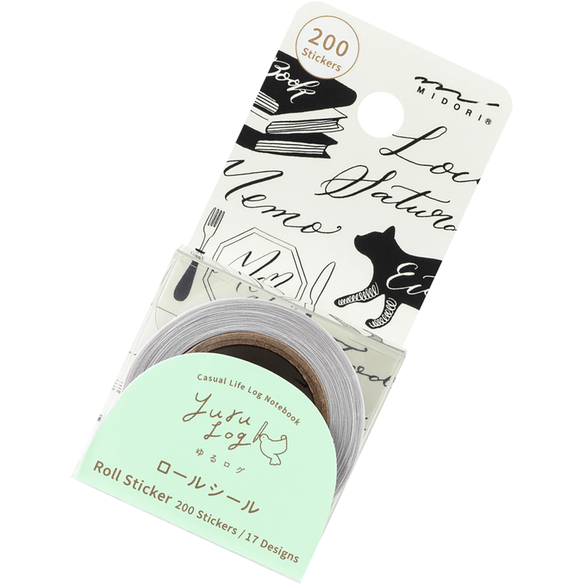 Midori Roll Sticker - Yuru Log Calligraphy