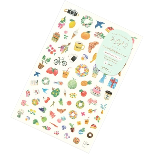 Midori Sticker Sheet - Yuru Log Motif-Pen Boutique Ltd
