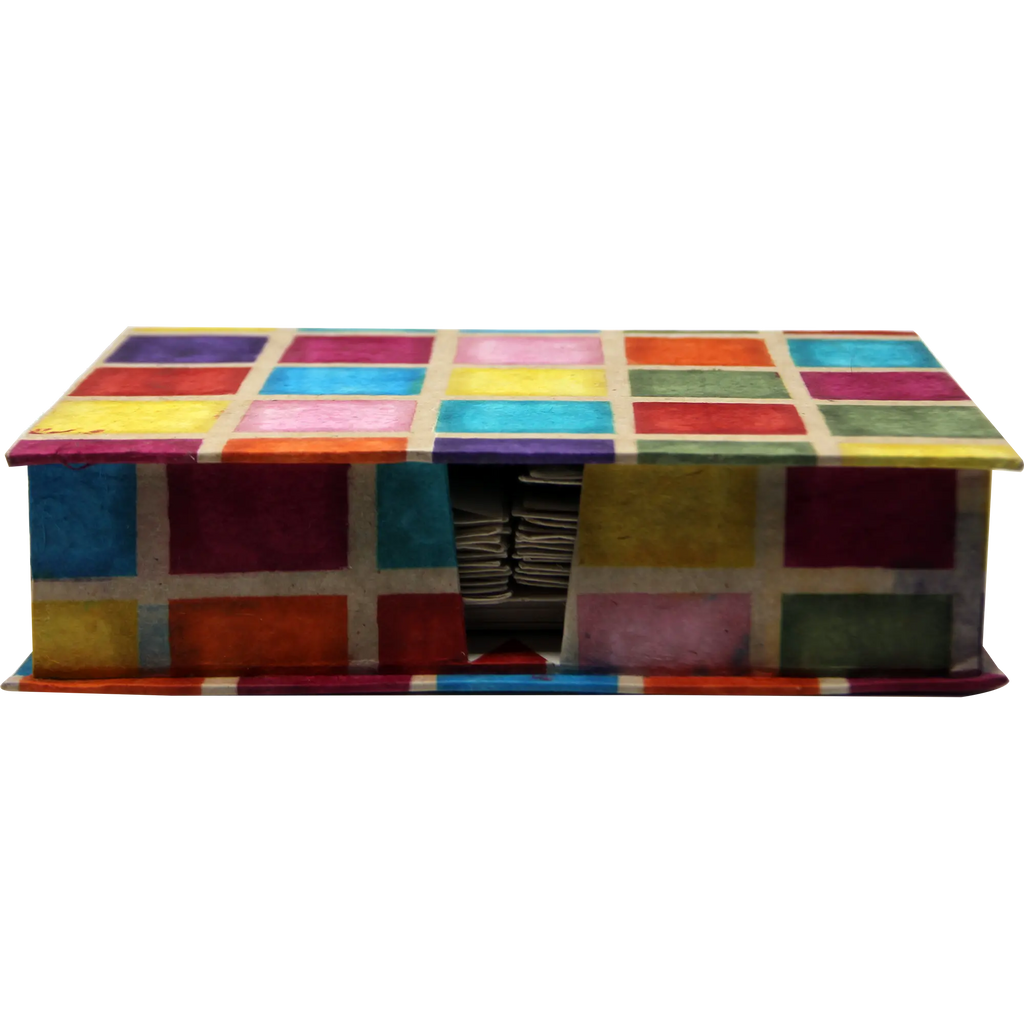 Monk Paper Batik Multicolor Patch Work Lokta Stationery Box Set-Pen Boutique Ltd