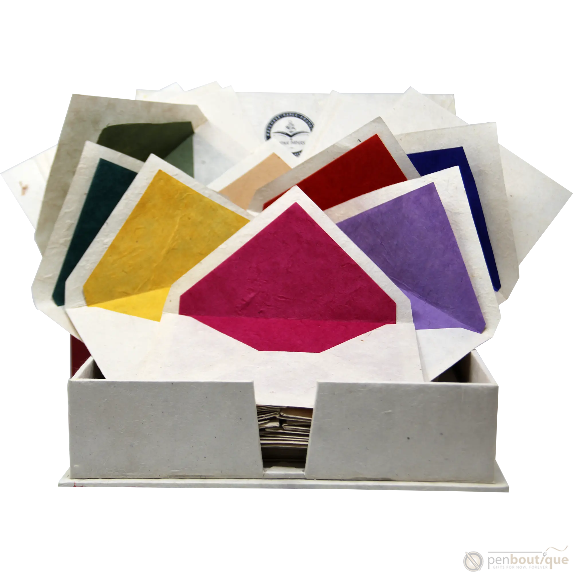 Monk Paper Batik Multicolor Patch Work Lokta Stationery Box Set-Pen Boutique Ltd