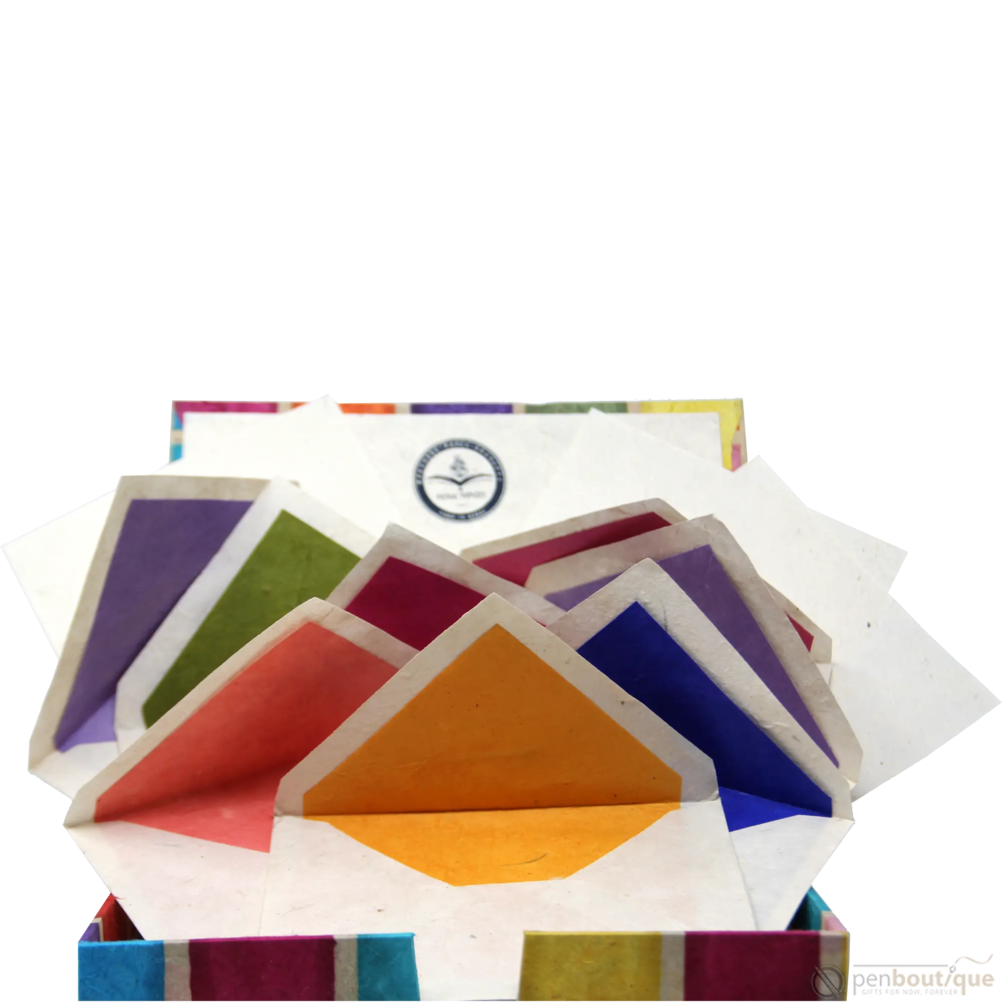 Monk Paper Batik Multicolor Patch Work Lokta Stationery Box Set-Pen Boutique Ltd
