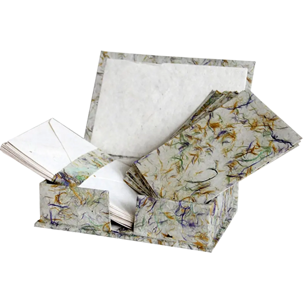 Monk Paper Lokta Boxed Notelet Set - Hemp Fiber-Pen Boutique Ltd