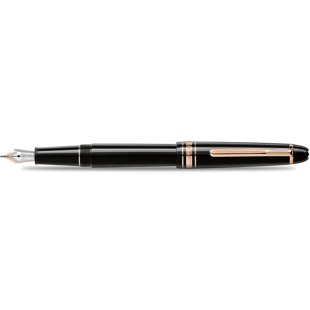 Montblanc Meisterstuck Fountain Pen - Black - Red Gold Trim - Classique-Pen Boutique Ltd