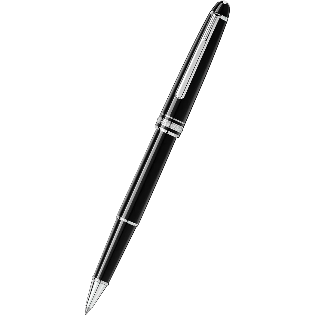 Montblanc Meisterstuck Rollerball Pen - Black - Platinum Trim - Classi Montblanc Meisterstuck Rollerball Pen - Black - Platinum Trim - Classi