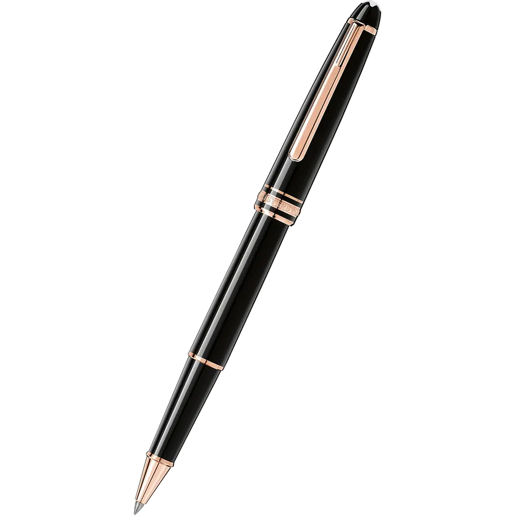Montblanc Meisterstuck Rollerball Pen - Black - Red Gold Trim - Classique-Pen Boutique Ltd