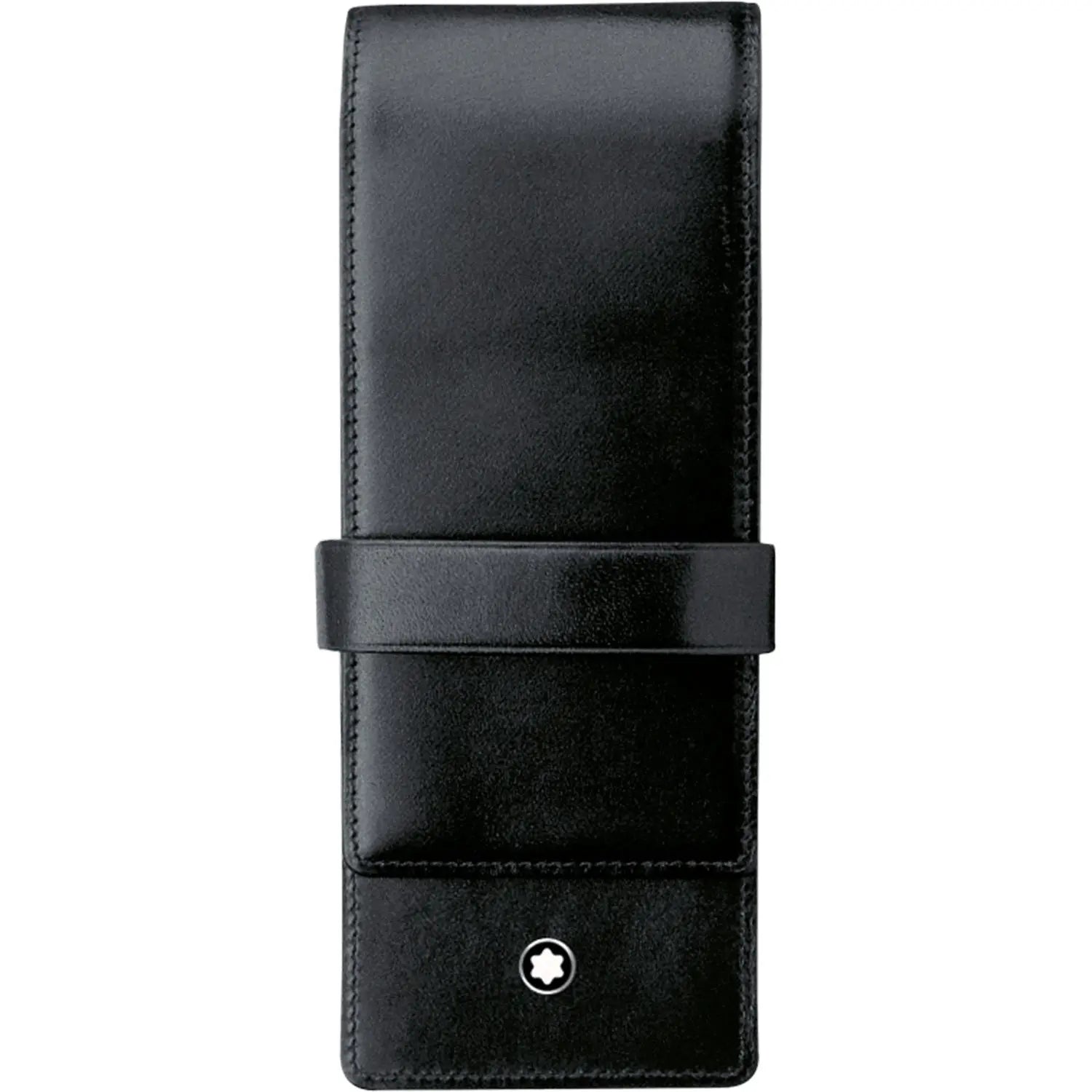Montblanc Siena Pen Pouch - Smooth Black (3 Pen Pouch with Clasp)-Pen Boutique Ltd
