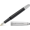 Montblanc Solitaire Fountain Pen - Black - Stainless Steel - Classique (Doue)-Pen Boutique Ltd