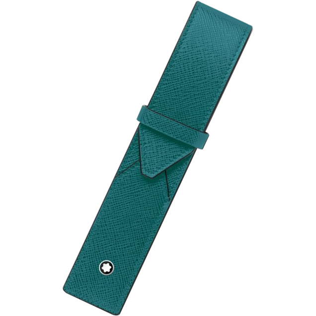 Montblanc Sartorial 1-Pen Pouch - Fern Blue-Pen Boutique Ltd
