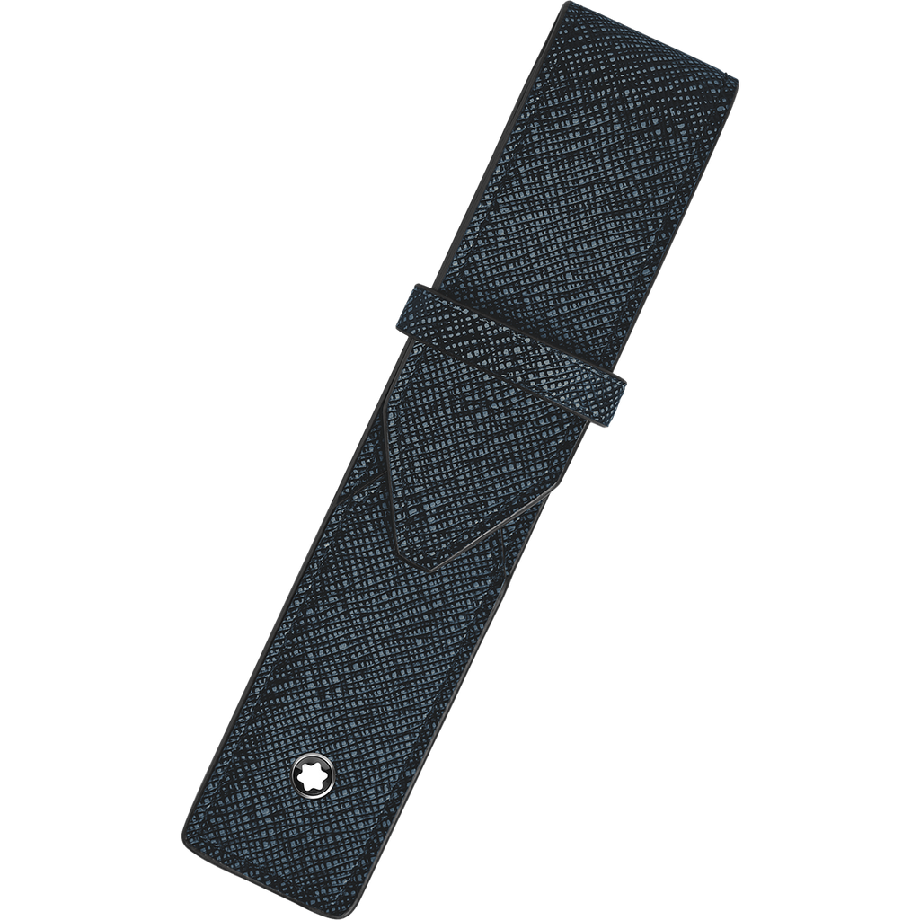 Montblanc Sartorial 1 Pen Pouch - Tweed Blue-Pen Boutique Ltd