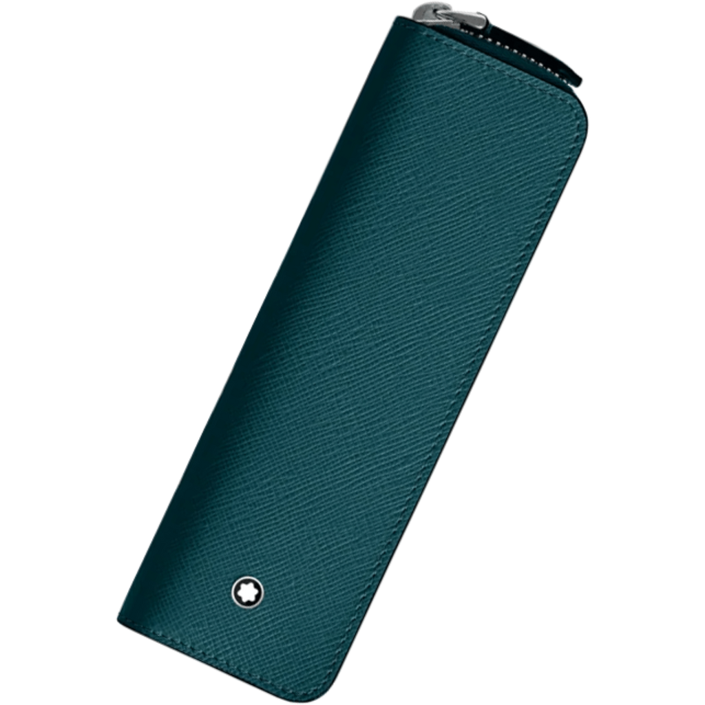 Montblanc Sartorial 1 Pen Pouch - Zipper Closure - Cyprus Blue-Pen Boutique Ltd