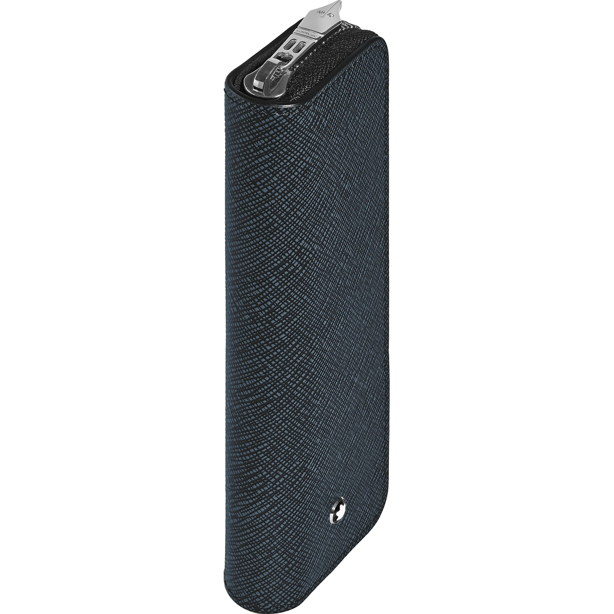 Montblanc Sartorial 1 Pen Pouch - Zipper Closure - Tweed Blue-Pen Boutique Ltd
