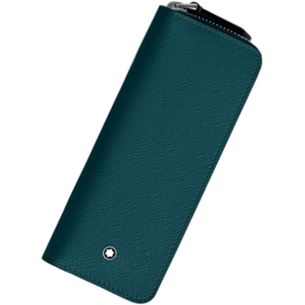 Montblanc Sartorial 2 Pen Pouch - Zipper Closure - Cyprus Blue-Pen Boutique Ltd