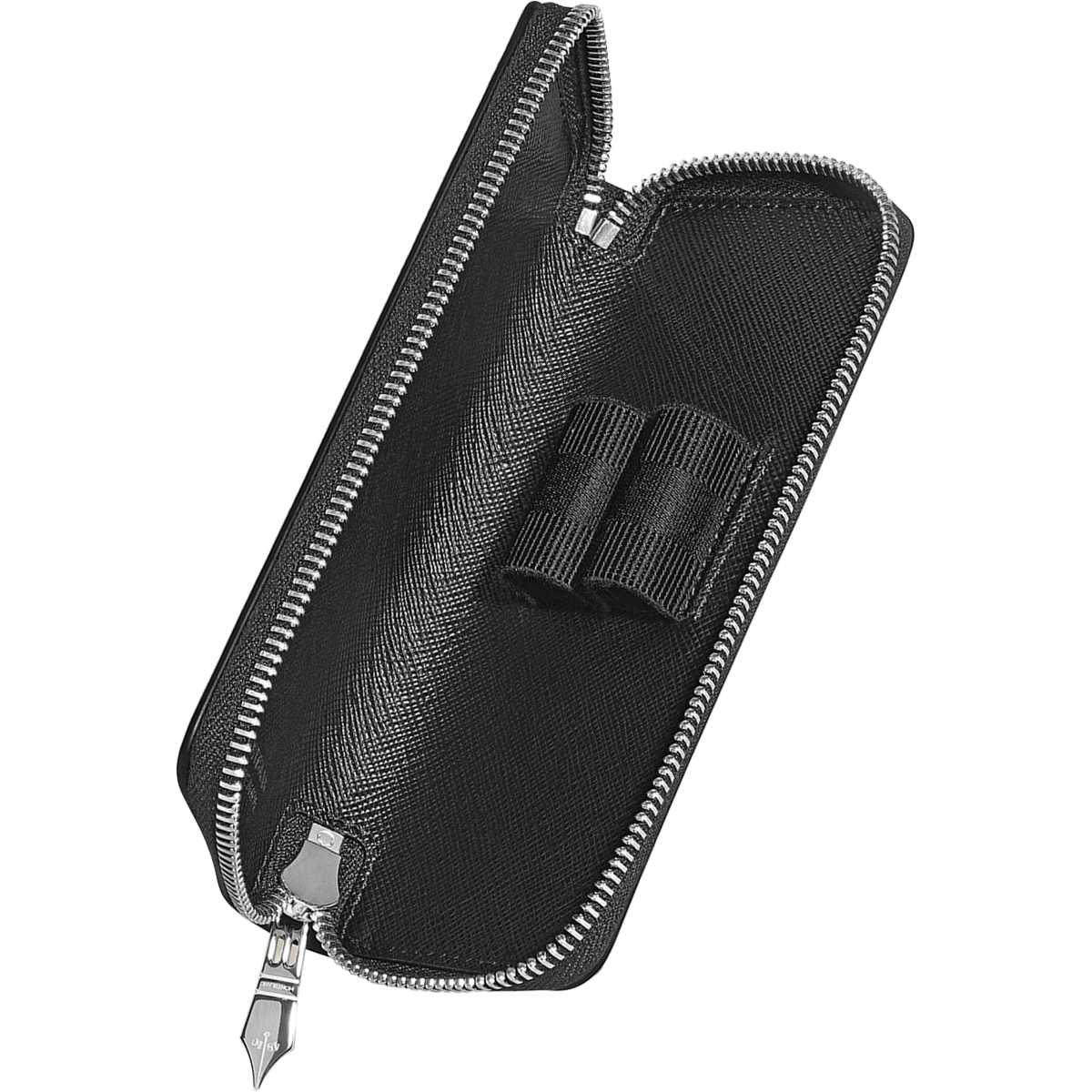 Montblanc Sartorial 2 Pen Pouch - Zipper Closure - Tweed Blue-Pen Boutique Ltd