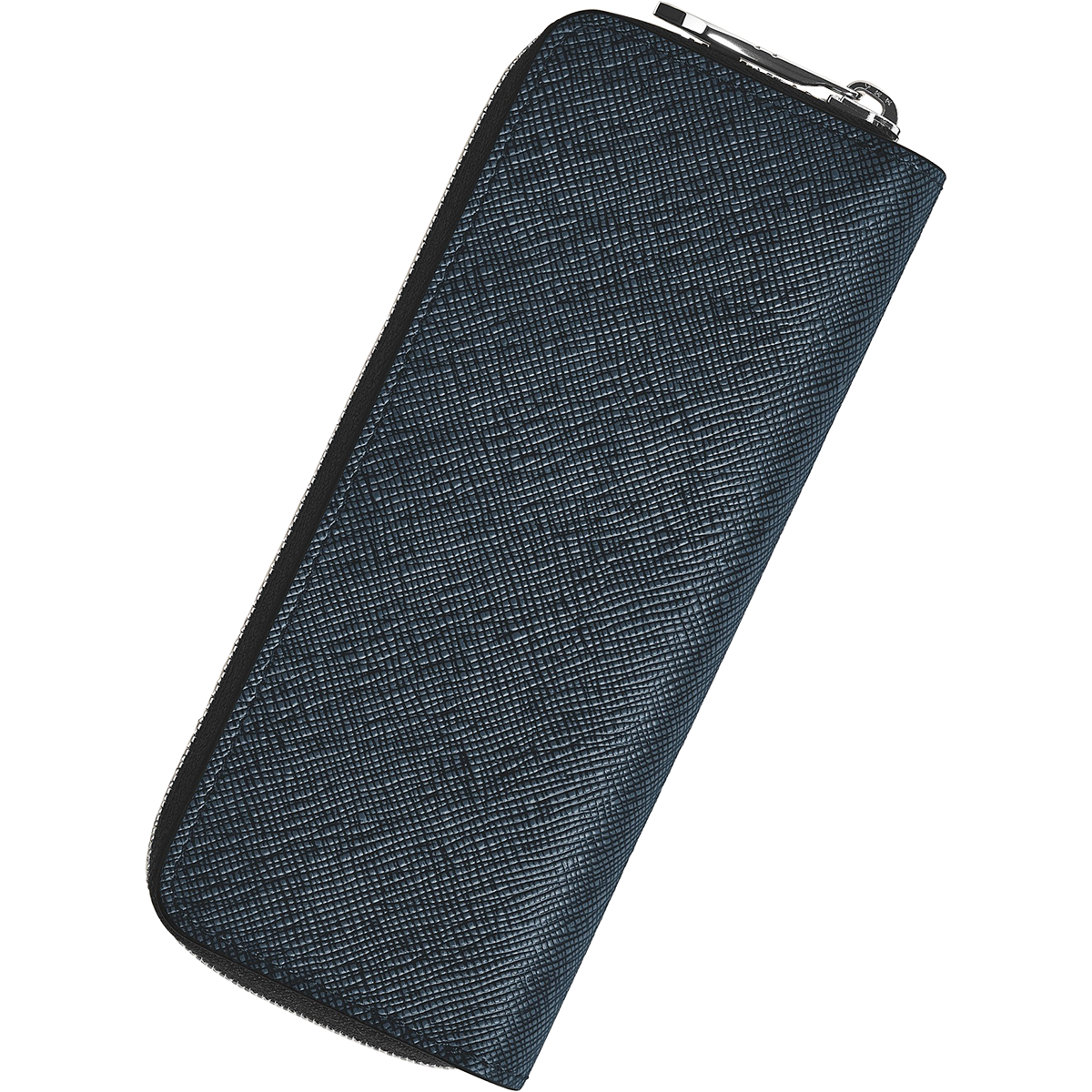Montblanc Sartorial 2 Pen Pouch - Zipper Closure - Tweed Blue-Pen Boutique Ltd